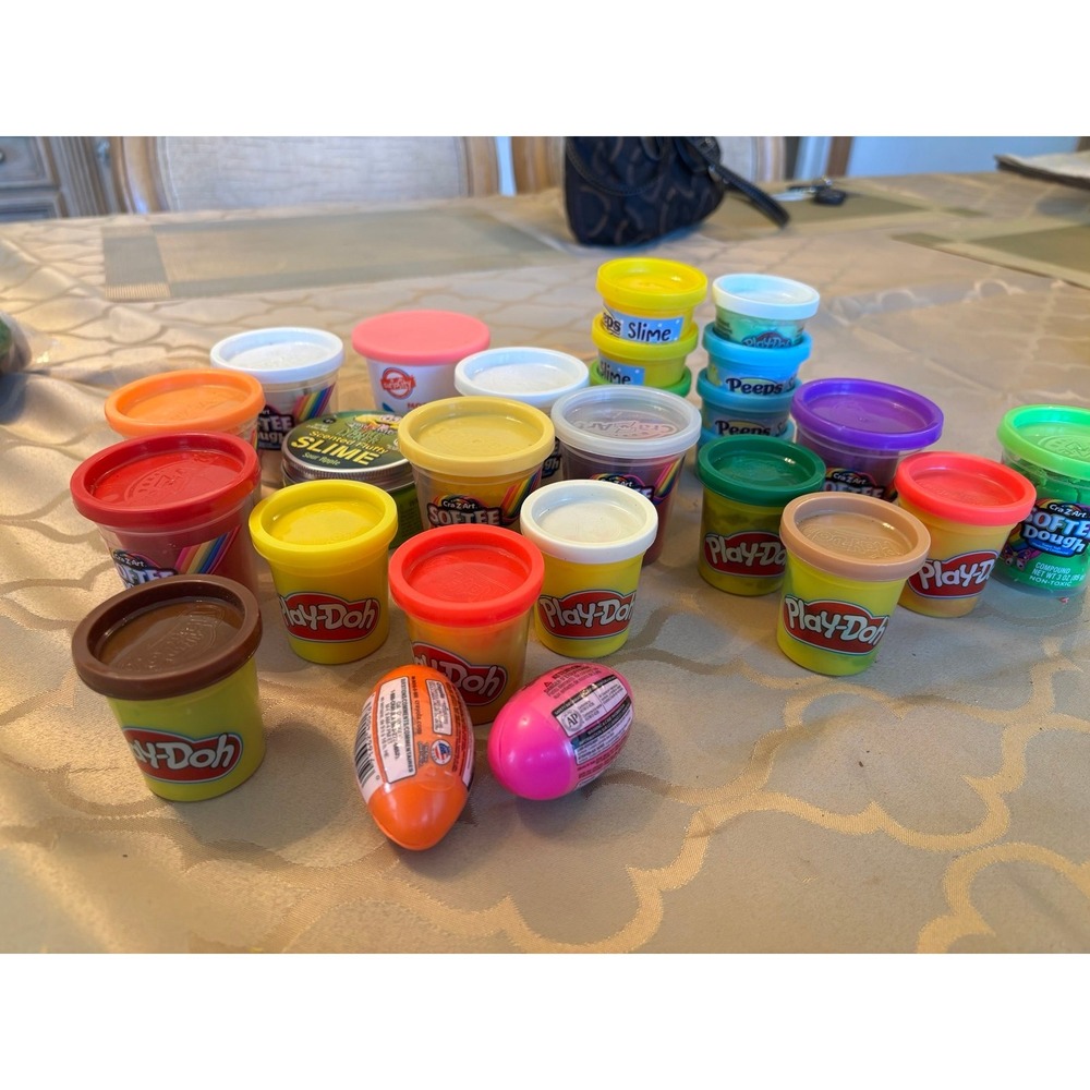 Play-Doh & Modeling Compound & Slime & Silly Putty Lot of Tubs, Assorted Colors